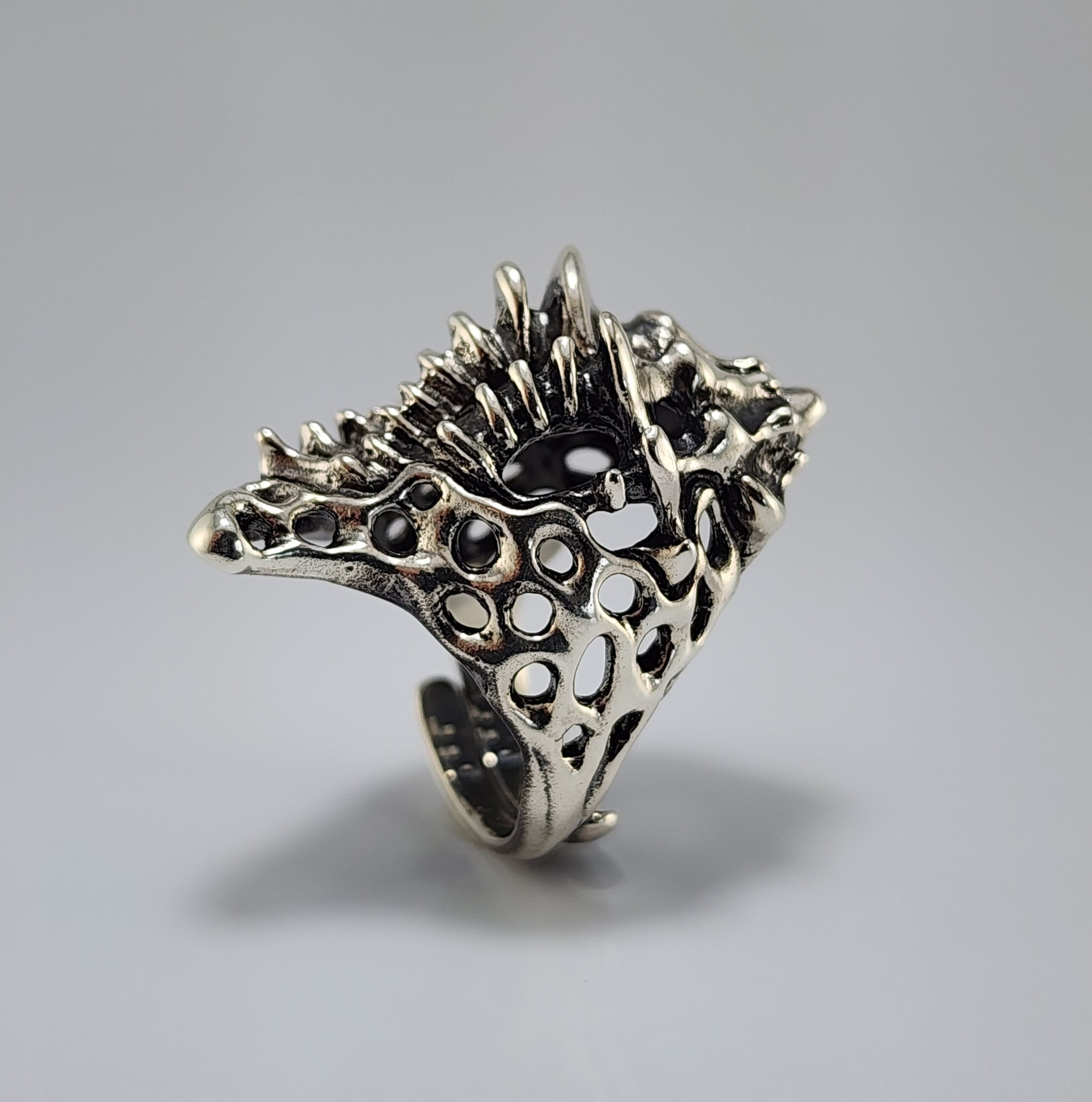 Shell Inspired Diamond Rings Sea Shell Style Ring - Ocean and Beach Style Fan Coral and Murex Shell ...