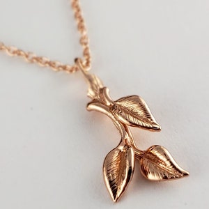 Leaf Pendant in Solid Gold, Hand-sculpted Leaf Necklace With Chain by ...