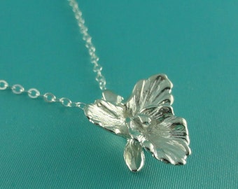 Cattleya Necklace, Silver Flower Necklace, Silver Orchid Necklace, Silver Necklace, Cattleya Orchid, Wedding Bridesmaid Gifts