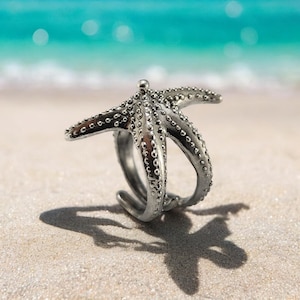 Sterling Silber Seestern Ring, Ozean Ring, Strand Schmuck, Seestern Ring, durch Edv Designs
