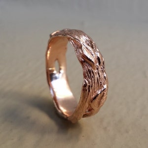 Twig Wedding Band, Gold Wedding Bands, Leaf Band, Twig Ring, Twig and Leaf Bands hand sculpted bands by Dawn Vertrees