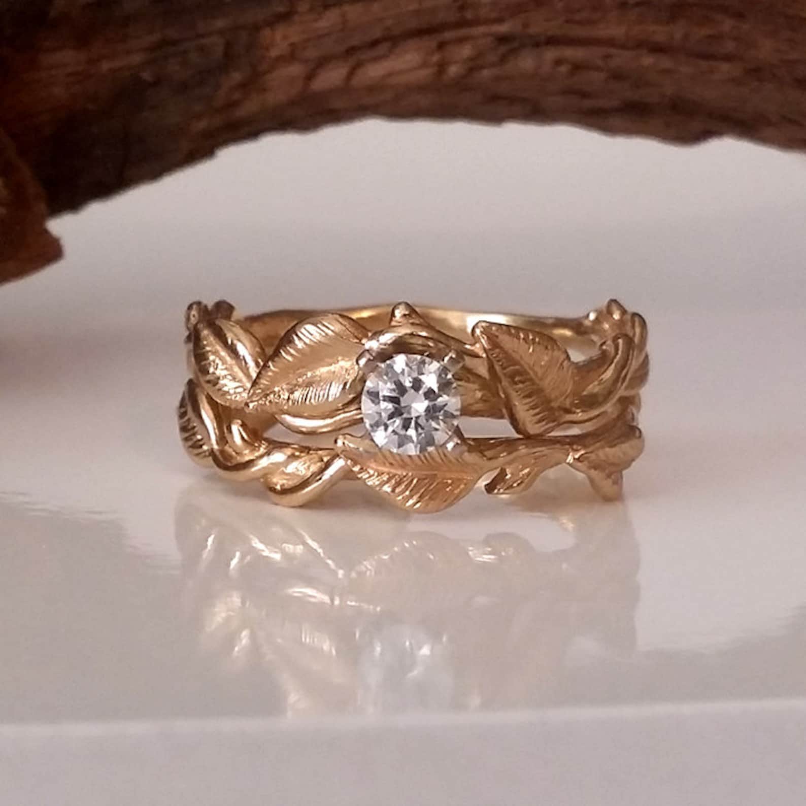 Gold Leaf Twig and Vine Bridal Set Hand Sculpted Twig With Etsy