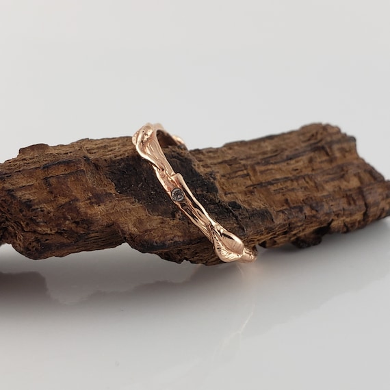 Four Leaf Eternity Band with 4 hand sculpted Leaves in Solid Gold by Dawn Vertrees