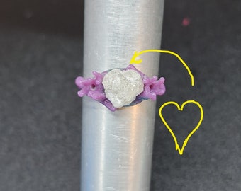 Reserved Custom Design: Heart Shape Raw Diamond Ring