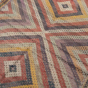 5x8 Vintage Oushak Rug, Handwoven Geometric Rug, Anatolian Turkish Kilim, 4'7" x 7'9"