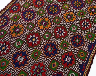 5x10 Vintage Kilim Rug, Bohemian Area Rug, Wool Turkish Rug, Living Room Rug