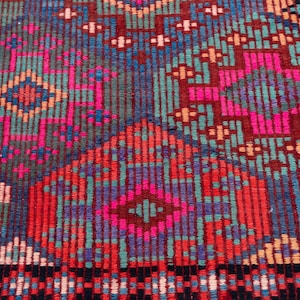 6x9 Vintage Kilim Rug, Large Area Rug for Living Room, Handwoven Turkish Rug, Soft Color Kilim, 6'1" x 9'4" image 16
