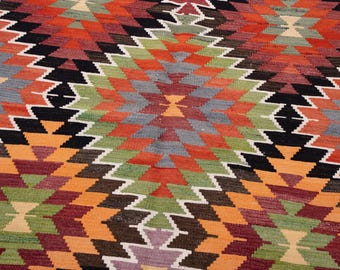 Kelim Teppich, Kelimteppich, Kelimteppich, Kelimteppich, Kelimteppich, Wandbehang, Kelimteppich, 1,50 x 1,5 m