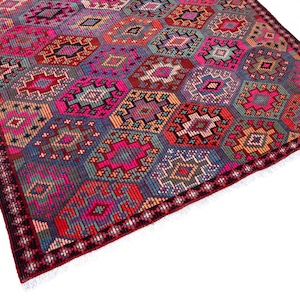 6x9 Vintage Kilim Rug, Large Area Rug for Living Room, Handwoven Turkish Rug, Soft Color Kilim, 6'1" x 9'4" image 15