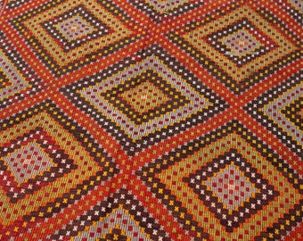 6x11 Vintage Geometric Kilim Rug, Large Turkish Kilim, Long Rug, Hallway Rug, 5'6" x 10'8"