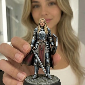 Personaje de D&D personalizado STL a partir de tu foto / Modelo 3D de héroe de rol personalizado / Miniatura STL de fantasía