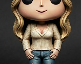 Custom Pop-Art Chibi Figure from Your Photo | Personalized 3D Model STL for 3D Printing