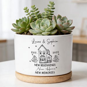 Maceta personalizada para casa nueva, regalo de inauguración de casa para parejas, maceta para primera casa, regalo de mudanza, regalo de cierre de inmobiliaria