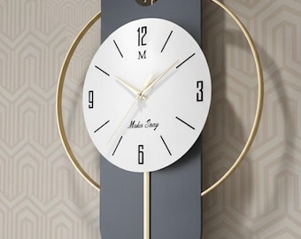 Metal Wall Clock Large, Modern Spiral, Unique Oversized Decorative Art, Silent Unusual Timepiece