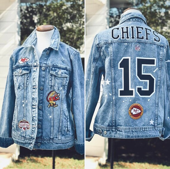 Custom Sports Denim Jean Jacket Chiefs 
