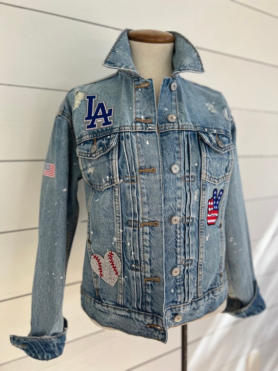 Los Angeles LA Dodgers Custom Denim Jean Jacket Number Jean Jacket