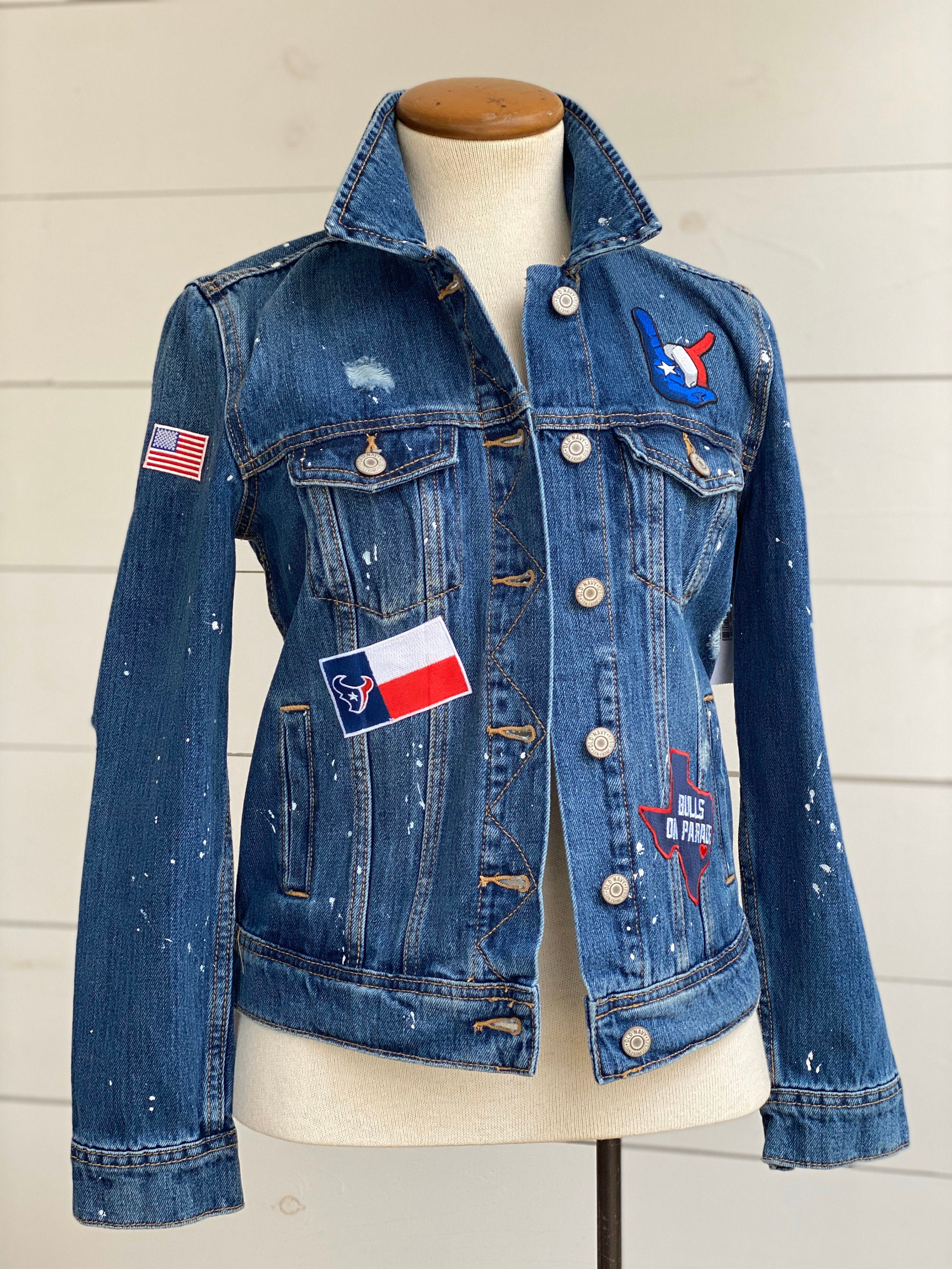 Custom Sports Denim Jean Jacket Houston Texans NFL Etsy