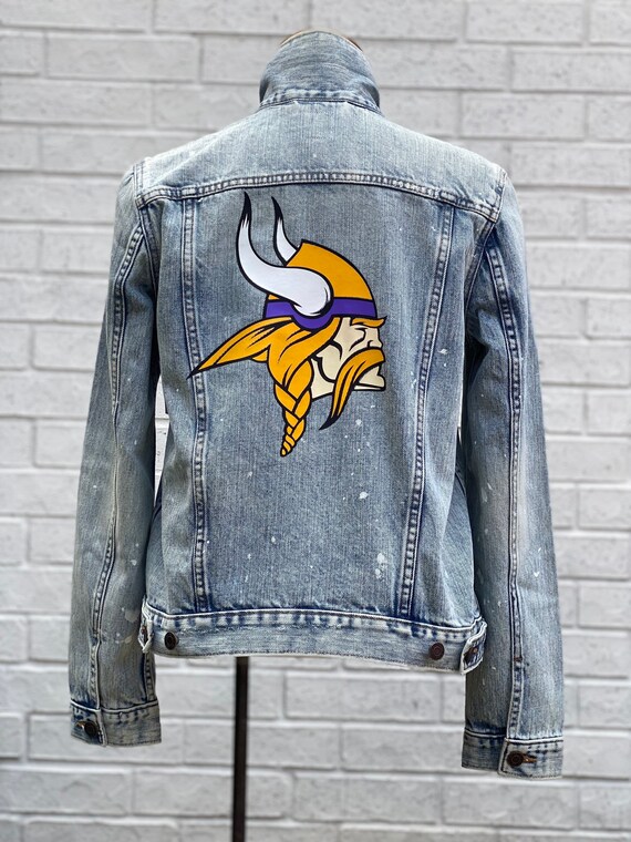 Custom Jean Jacket Custom Vinyl Logo Jacket Large Logo Sports Jacket Patch Number Jacket Jean Jacket Jersey MLB NFL Nba Nhl Etsy