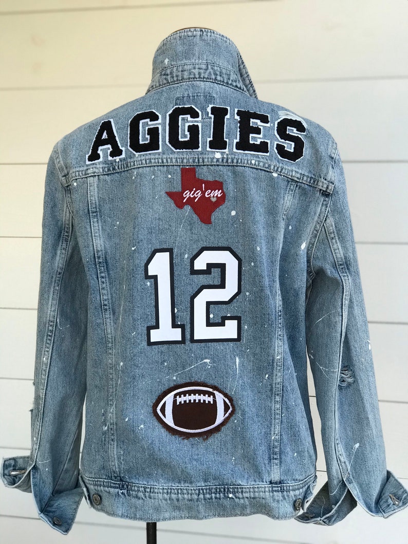Collegiate Team Jacket AGGIES Texas A&M Custom Jean Etsy