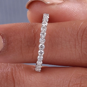 2mm Lab Grown Diamond Wedding Band, 14k Gold Eternity Ring, Stacking Rings for Women