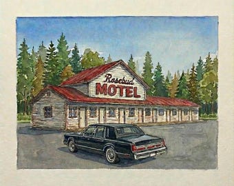 Rosebud Motel, Schitt's Creek, TV Series fan art, Comedy Show, Digital Download Print, Downloadable Prints