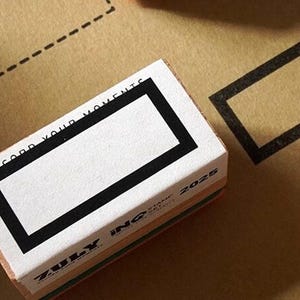 Minimalist Wooden Rubber Stamp Set – Frame Stamps for Journaling, Scrapbooking & Planner Decoration image 3