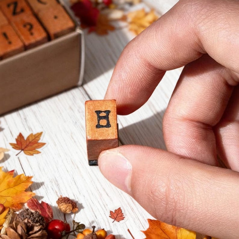 Hand Writing Stamp Handwriting Font Stamp Set: Alphabet Wooden Seals, Ink Pads - Etsy