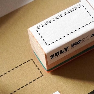 Minimalist Wooden Rubber Stamp Set – Frame Stamps for Journaling, Scrapbooking & Planner Decoration image 2