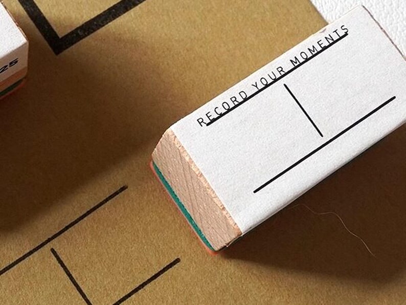 Minimalist Wooden Rubber Stamp Set – Frame Stamps for Journaling, Scrapbooking & Planner Decoration image 4