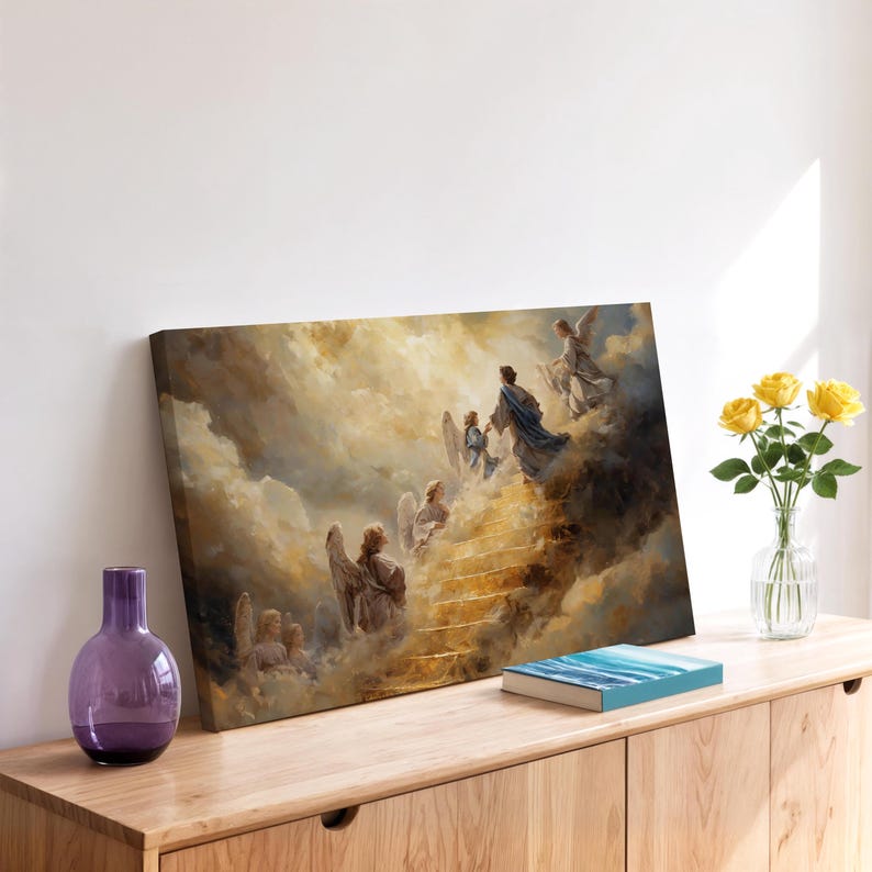 Angels Ascending to Heaven | Christian Canvas Wall Art & Poster | Jacob ...