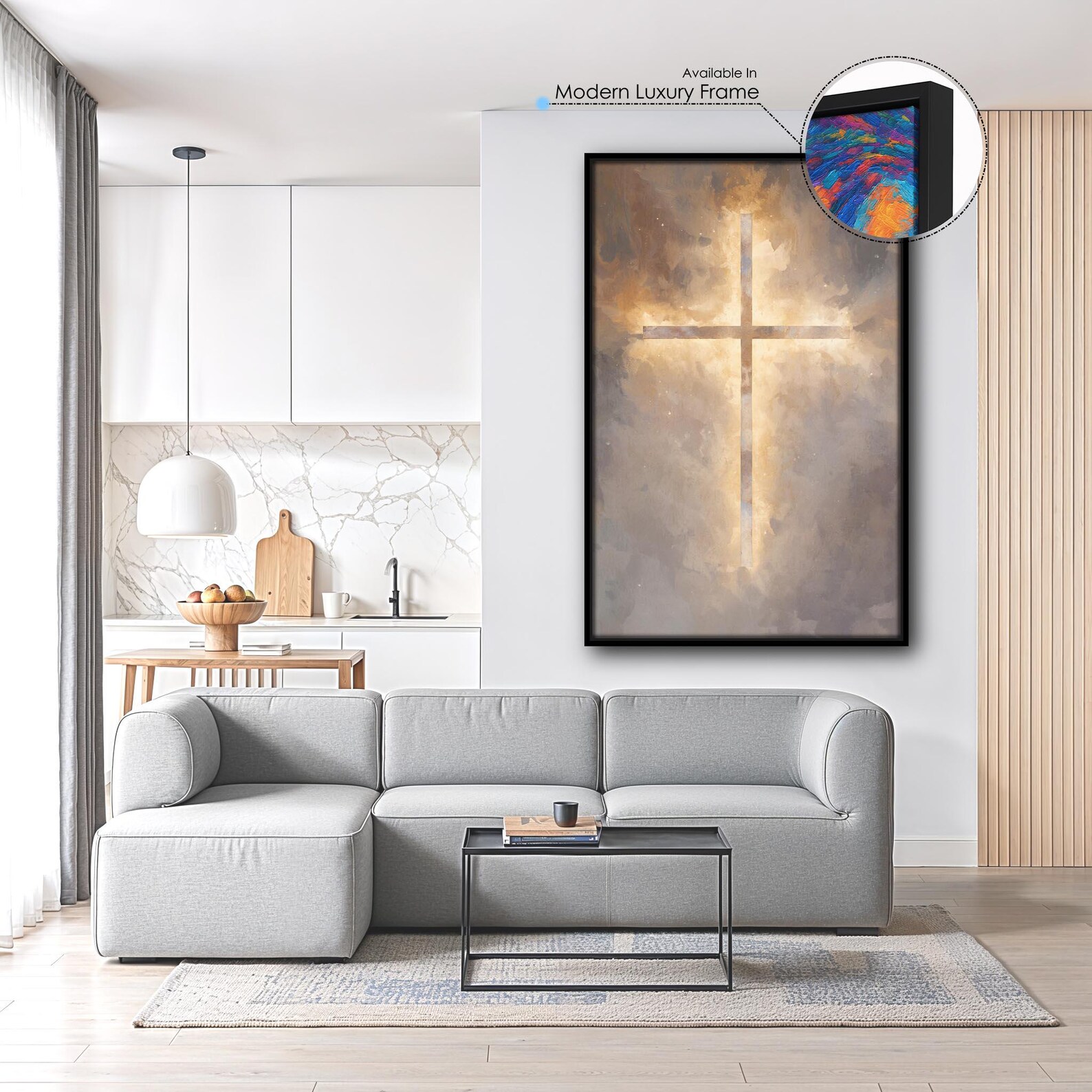 Minimalist Glowing Cross Portrait | Christian Wall Art | Modern Faith ...