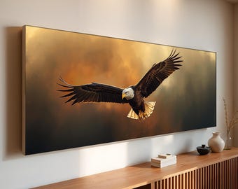 Bald Eagle Canvas Wall Art | Majestic Wildlife Freedom Artwork | American Nature Home Decor | Ready to Hang