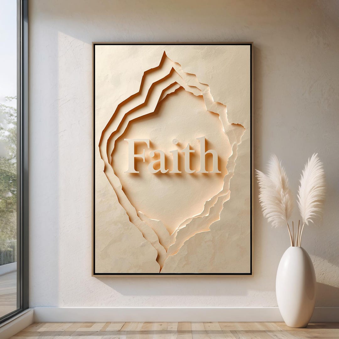 Faith Christian Canvas Wall Art | Minimal Scripture Inspired Poster ...
