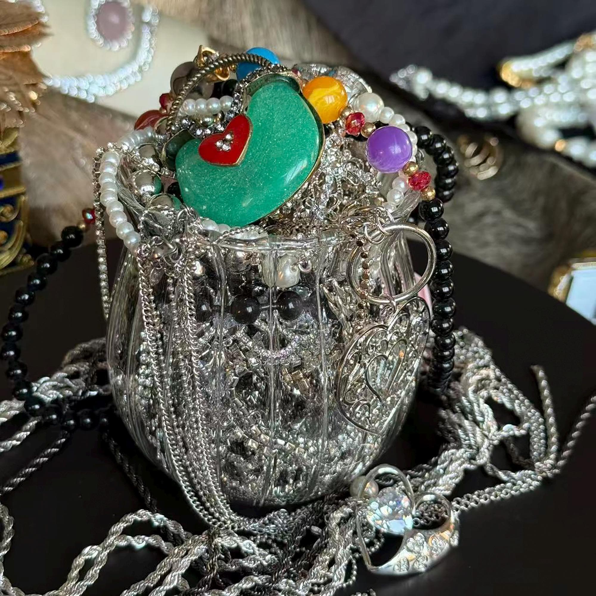 Mystery jewelry jar silver - Etsy 日本