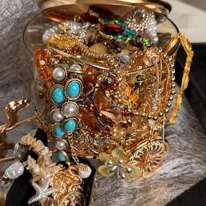 Barattolo misterioso per gioielli, scatola cieca a tema oro, sorpresa di gioielli di moda misti