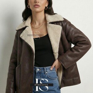 Autumn Women’s Faux Fur Jacket, Lapel Long Sleeve Coat, Street Style Medium Length Coat with Pockets, Fall Winter Outerwear