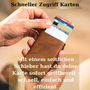 Exklusives Geschenk für Ehemann – Herren Leder Portemonnaie personalisiert mit Gravur, Slim RFID Wallet image 12
