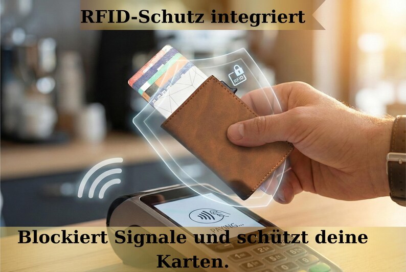 Personalisiertes Lederportemonnaie mit Foto, Initialen & Text | RFID Slim Wallet für Männer, Geschenkidee, hochwertige Echtleder-Geldbörse image 13
