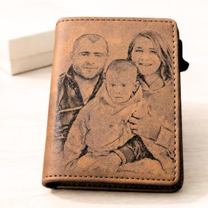 Exklusives Geschenk für Ehemann – Herren Leder Portemonnaie personalisiert mit Gravur, Slim RFID Wallet image 5