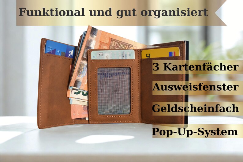 Personalisiertes Lederportemonnaie mit Foto, Initialen & Text | RFID Slim Wallet für Männer, Geschenkidee, hochwertige Echtleder-Geldbörse image 5