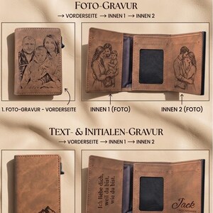 Exklusives Geschenk für Ehemann – Herren Leder Portemonnaie personalisiert mit Gravur, Slim RFID Wallet image 7