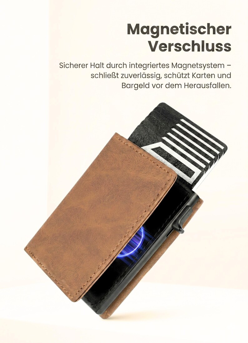 Personalisiertes Lederportemonnaie mit Foto, Initialen & Text | RFID Slim Wallet für Männer, Geschenkidee, hochwertige Echtleder-Geldbörse image 12