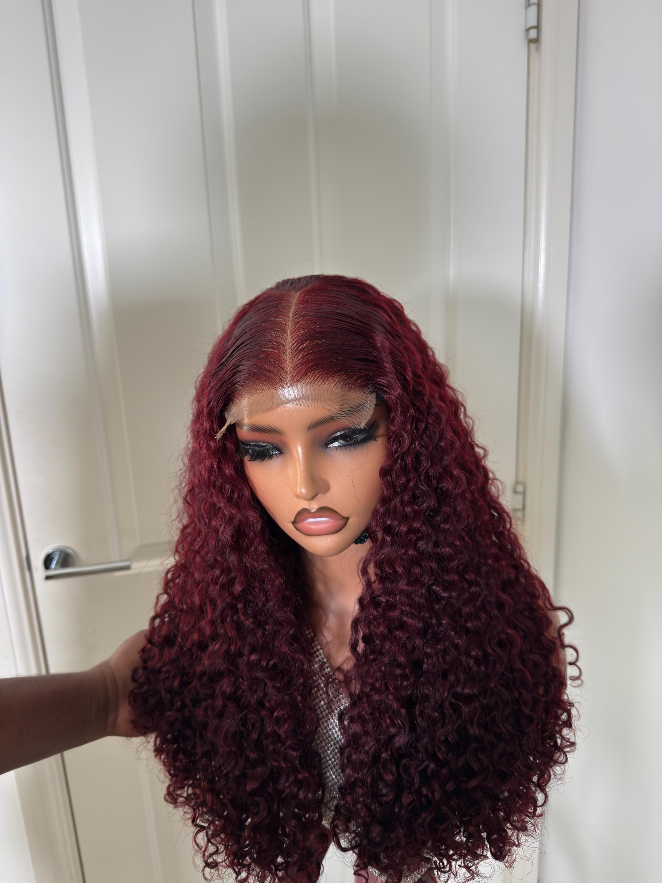 Blac Chyna inspired red curly Lace Front Blac Chyna inspired quick weave bob $15 hair Glow Up by  main image 2