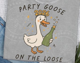 Party Goose 2026 PNG New Year Design