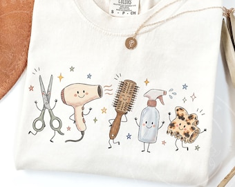Hair Stylist PNG, Cute Hairstylist Design, Salon Hairdresser Shirt Graphic, Doodle Characters, Barber and Beauty Salon Clipart