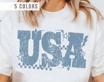 USA Distressed Retro Stars PNG | Five Colors