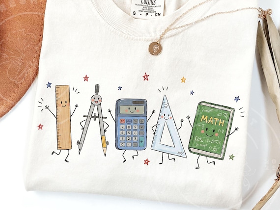 Math Teacher PNG, Doodle Characters, Geometry Teacher Design, Middle School Math Teacher, Math Class Sublimation, STEM Back to School PNG
