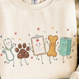 Vet Tech PNG, Veterinarian Design, Doodle Style Characters, Veterinary Animal Hospital PNG, Vet Assistant Sublimation