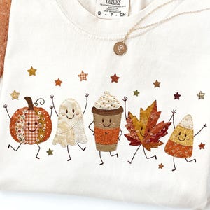 Höst PNG | Patchwork Doodle Crew | Söt tygapplikation PNG | Höstsublimering | Höstskjortadesign