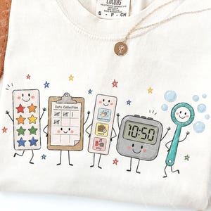 Illustrations BCBA (format PNG), graphique d'analyste du comportement, motif de t-shirt pour thérapeute ABA, personnages BCBA mignons, thérapie comportementale, classe pour enfants autistes